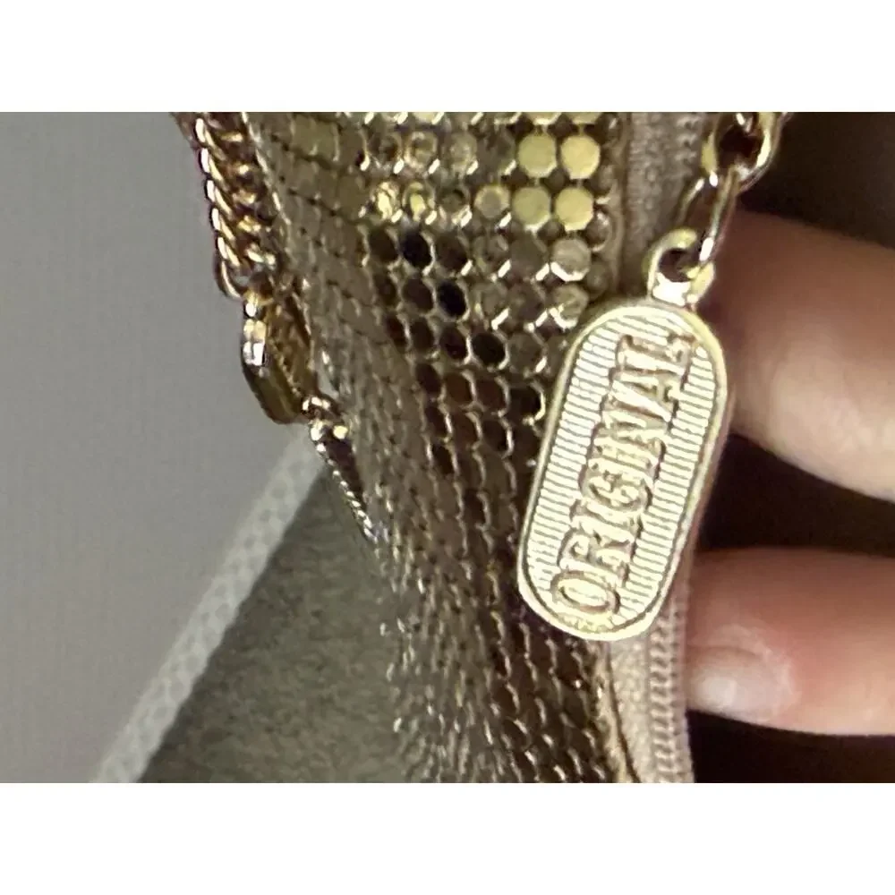Vintage Lotte Mini Handbag Oroton Gold Metal Mesh Chain Shoulder Purse Korea